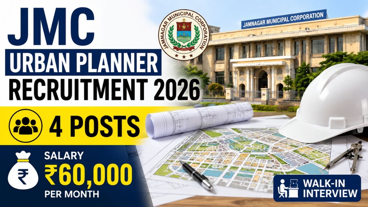 JMC Urban Planner Recruitment 2026 thumbnail showing 4 posts and ₹60,000 monthly salary.